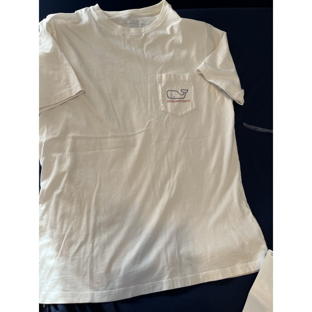 Vineyard‎ Vines Men's Logo Whale T-Shirt/Tee With Pocket White Size M